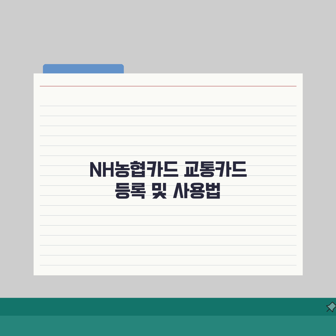 NH농협카드 교통카드 등록방법 | 충전방법, 잔액확인 직접 해봤어요